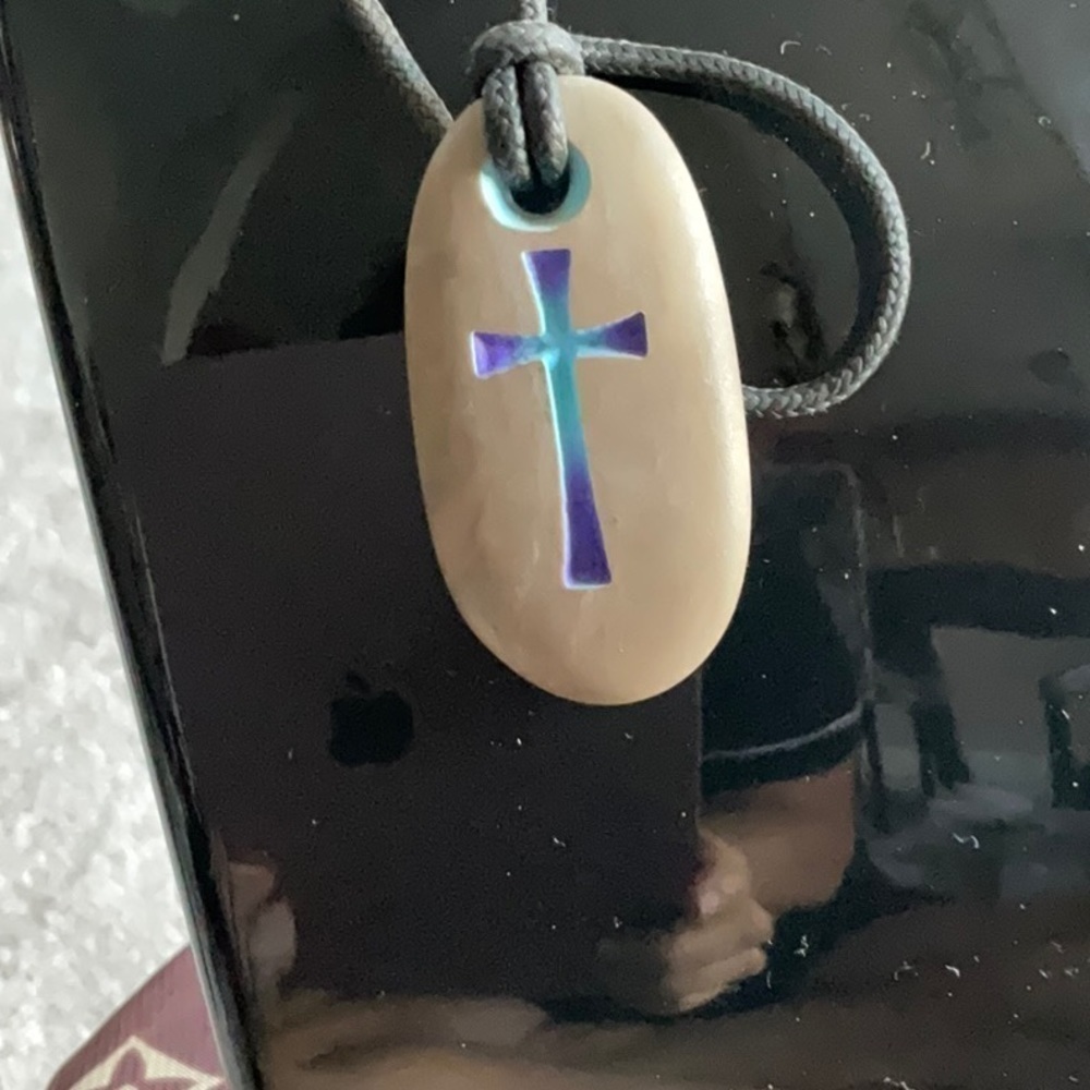 Cross Pendant with Adjustable Rope Necklace